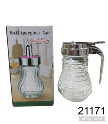 Imagen de FRASCO DE VIDRIO VERTEDOR CON TAPA Y MANIJA 12 CM 3.26